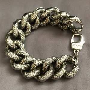 ST. JOHN Gun Metal & Crystal Bracelet
